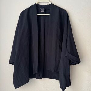 RAIN 100% Viscose Women's Size XL Poncho Blouse Black Casual Tunic